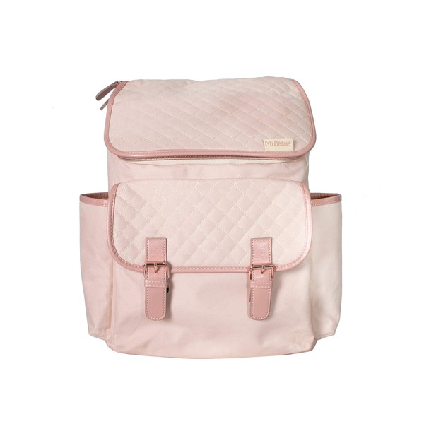 My Babiie Signature Billie Faiers Blush Backpack Changing Bag, with Padded Changing Mat, Insulated Bottle Holder, Large Pocket at The Front with 2 Side Pockets, Adjustable Straps MBBAGBPBL