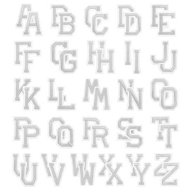 PATIKIL Iron on Letter Patches, 52Pcs Embroidered Letters A-Z Sew on Iron on Patches for Clothes Backpacks Hats DIY Accessories, Silver Tone 2inch Height