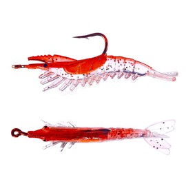 FOLANDO 5PCS Soft Shrimp Lure, Fishing Bait with Hooks Shrimp Fishing Lure artificial lures Shrimp for Bass Trout Walleye, Crappie Fishing Jigs 6cm/3g