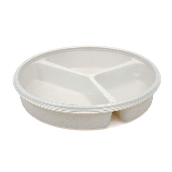 Maddak SP Ableware Sandstone Partitioned Scoop Dish with Lid - 49701