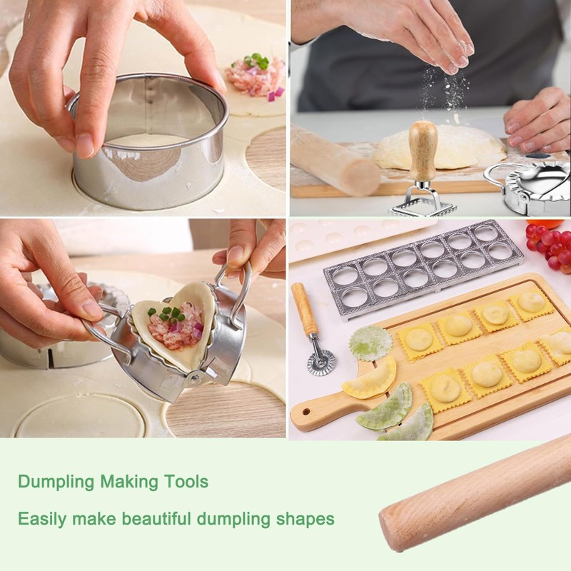 8 Pcs Ravioli Mold Set Include Ravioli Maker Press ，Dough