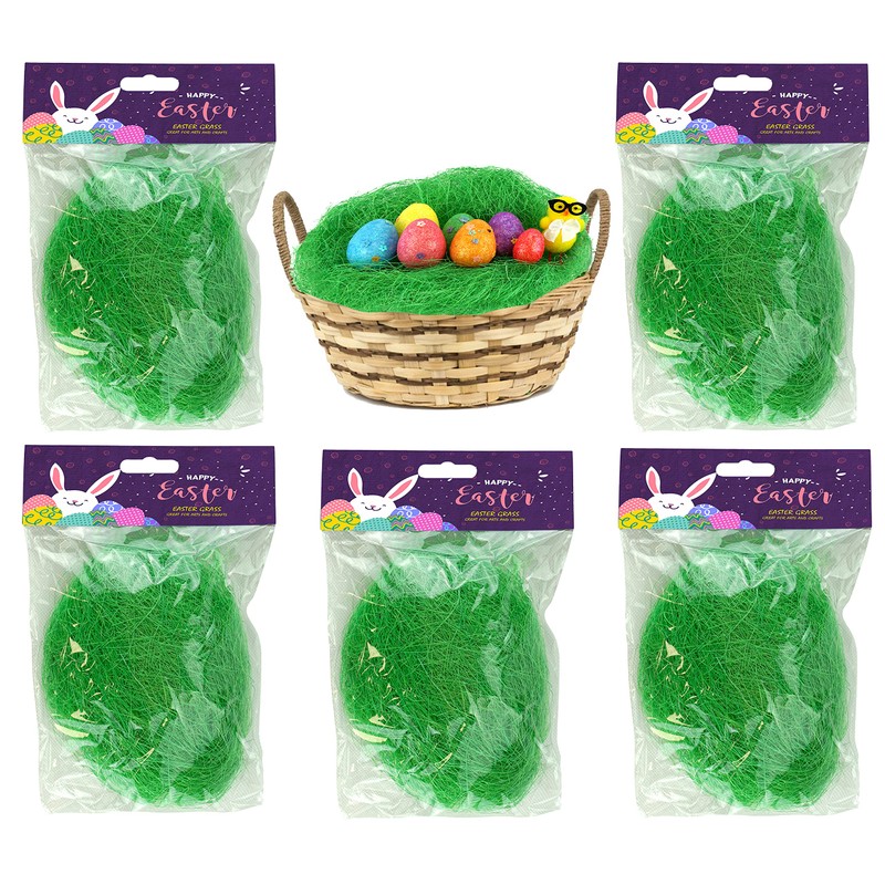 150g Easter Basket Grass Green, Easter Decoration Fake Grass Gift