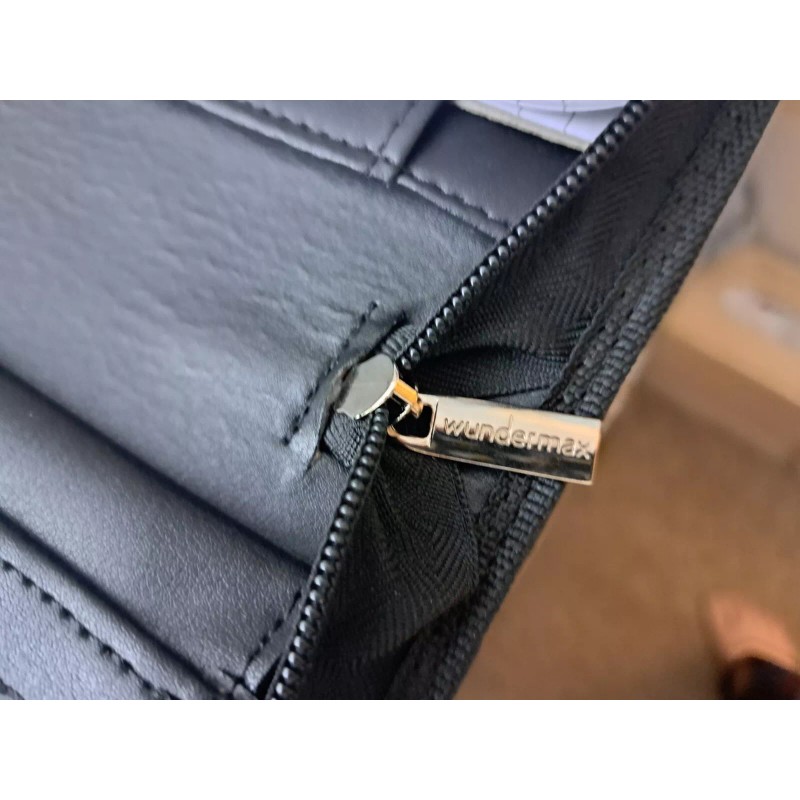 Wundermax Black Vegan Leather Portfolio With Tablet Pocket Zipper NIB