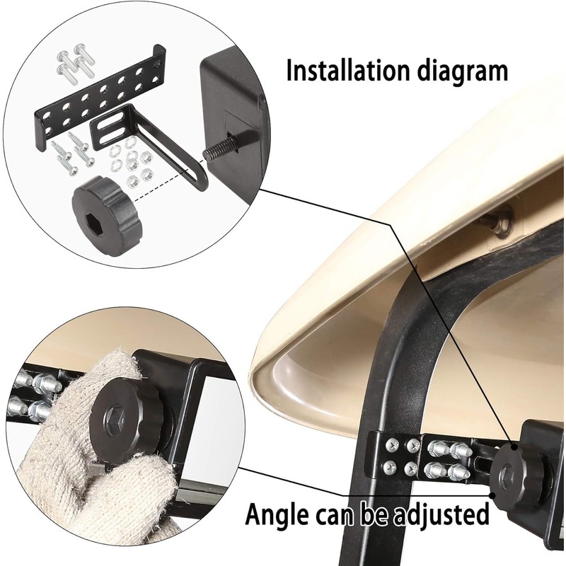 10L0L Universal Golf Cart 4 Panel Mirror for Yamaha EZGO