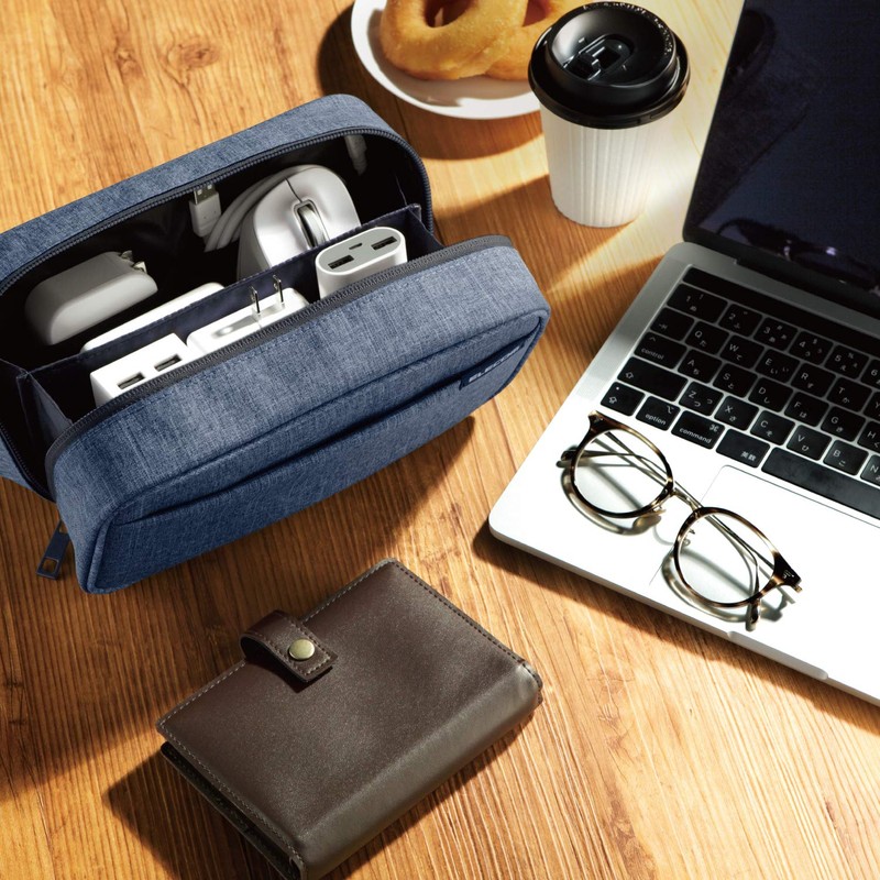 Elecom BMA-GP14NV Gadget Pouch, Large Capacity, Storage Type, Gadget Case,