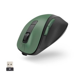 Hama ergonomische Maus (Funkmaus, 6 Tasten, 2,4GHz, BlueWave, 800/1200/1600dpi, optische Maus kabellos, wireless, Maus ergonomisch, Computermaus, für Laptop/PC, Akku, Rechtshänder) waldgrün
