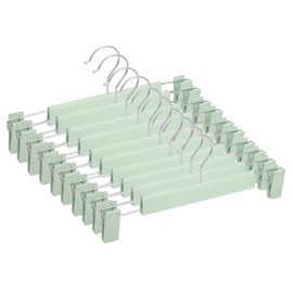 Pants Hangers with Clips Skirt Hangers for Women Plastic Clip Hangers for Pants Clothes Hangers (30pack, Green)