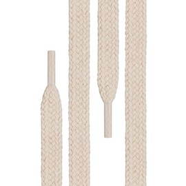 Di Ficchiano flat lace-up made of 100% cotton for trainers and trainers - very tear-resistant - approximately 7 mm wide, 45 cm - 200 cm length. Made in Europe., beige, 150 cm