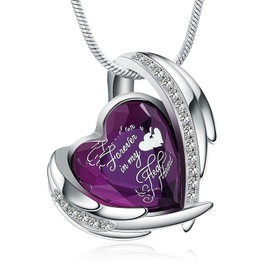 Minicremation Jewellery for Ashes Pendant - Crystal Heart Urn Necklace with Mini Keepsake Urn Memorial Ash Jewellery (Purple-Forever), Stainless Steel