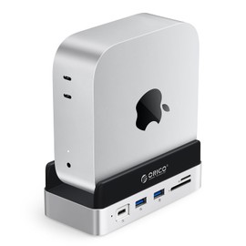 ORICO MiniDock 512G External SSD Compatible with Mac mini M4, 10Gbps USB C Dock with USB A/C 3.2, HDMI 4K @ 60Hz, 1Gbps Ethernet, PD 100W, SD/TF 3.0 Card Reader, 2 Type A 3.0
