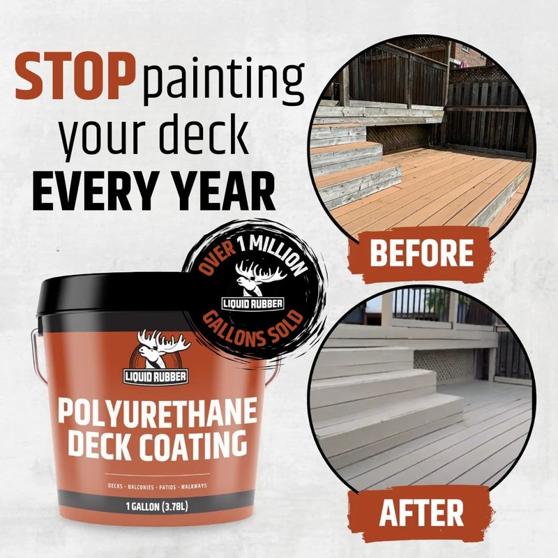 Liquid Rubber Polyurethane Deck Coating – 10X Stronger Than Traditional