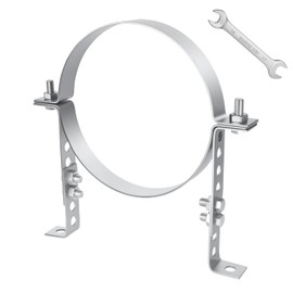 Mineye 8 inch Adjustable Vent Wall Strap, Heavy Duty Stainless Steel Chimney Adjustable Pipe Bracket, B Vent Wall Bracket, Stove Pipe Hanger Strap Round Split Ring Vent Pipe Strap