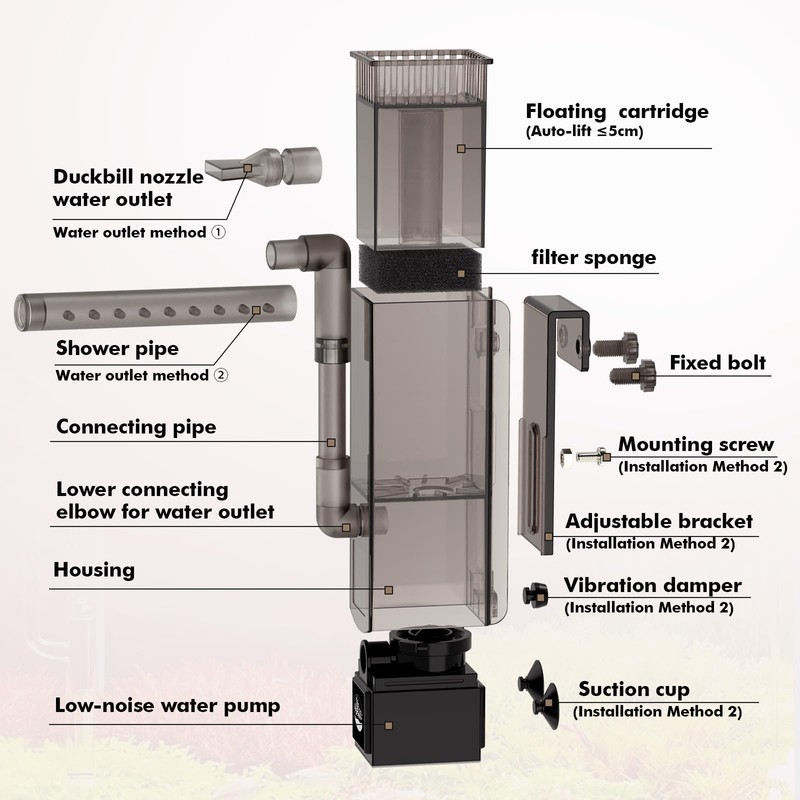 Hygger CO2 Aquarium Surface Skimmer up to 50 Gallon Aquariums,