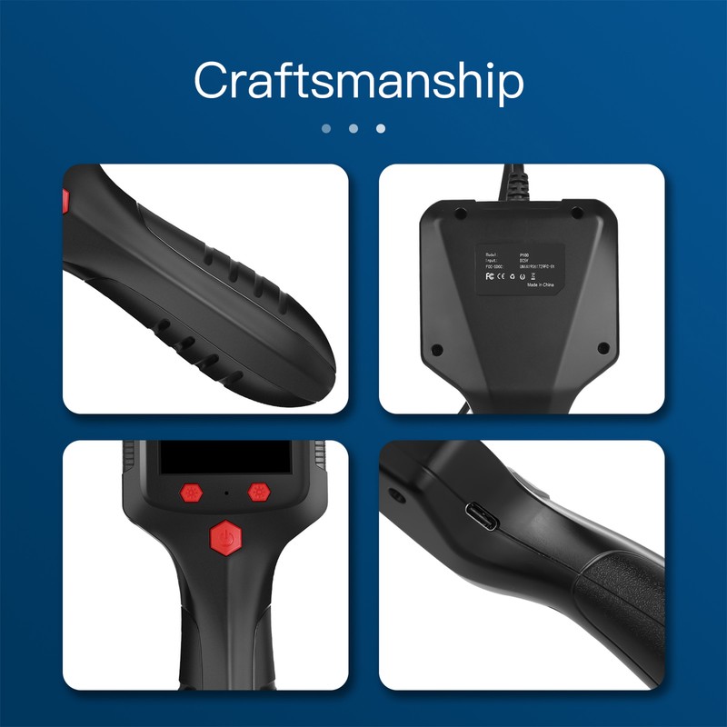 P100 Industrial Endoscope 5.5mm 1080P Digital Borescope IP67 Waterproof Snake