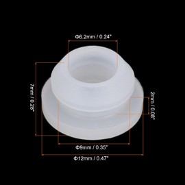 MECCANIXITY 20Pcs Snap Rubber Grommet Plug Mount Dia 9mm ID 6.2mm Narrow Groove Width 2mm Seal Anti-Scratch for Electrical Box Cable Pipes Transparent