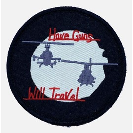 Squadron Nostalgia LLC HMLA-167 Have Guns Will Travel Shoulder Patch – with Hook and Loop B&W, 3"
