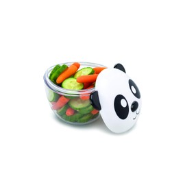 melii - Recipientes para aperitivos con tapa para animales, almacenamiento de alimentos para niños pequeños y pequeños, diseño de panda