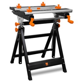 WEN Portable Work Bench with Steel Construction, Clamping Vises, and Adjustable Height and Bevel (WB2322T)