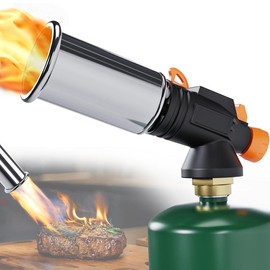 TAUSOM Propane Torch, Kitchen Cooking Torch, Culinary Torch Lighter, Adjustable Blow Torch for Sous Vide Searing Steak, BBQ, Grill, Campfire Charcoal Starter (Propane Tank Not Included) - Color: Small Black