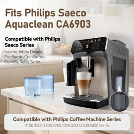 Coffee Machine Water Filter Compatible with Philips Saeco AquaClean CA6903, Water Filter For Fully Automatic Coffee Machines Dedicated Anti-Lime Scale Water (pack of 4)