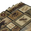 Retro Rustic Shower Curtain, Moose Deer Bear Leaf Tree Country