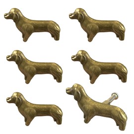 Adorable Dachshund Dog Cabinet Knobs, 6Pcs Bronze Puppy Single Hole Drawer Pull, Fun Pet Handles for Dog-Themed Dresser Closet Cupboard Wardrobe Bathroom Kitchen(Zinc Alloy)
