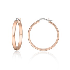 Limerencia G23 Pure Titanium Hypoallergenic Hoop Earrings for Women Sensitive Ears (No Gem, 20mm, Rose Gold)