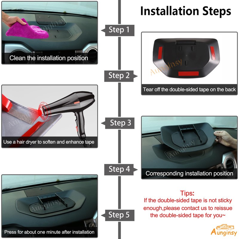 Aunginsy Auto Dashboard Storage Box Organizer Holder Tray Fit Toyot@a