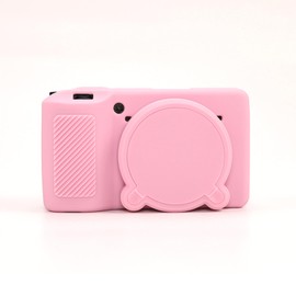 GR IIIx GR III Camera Case,Soft Silicone Protective Case Ultra-Thin Lightweight for Ricoh GR IIIx GR III GR3x GR3 Camera with Detachable Lens Cover (Pink)