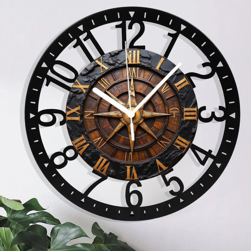 Luxury Design 25cm Circular Iron Clock Silent Operationsheet size: 10