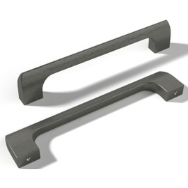 monti hardware | 1 Pack Gun Metal 5 Inch Hole Center | Solid Metal Cabinet Handles Bathroom Home Decor Drawer Pulls | Stainless Metal Kitchen Cabinet Handles | Etna Collection