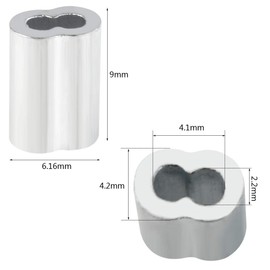 800pc Aluminum Crimping Loop Sleeve Ferrule Cable Ferrule Crimping Loop Sleeve Wire Rope Sleeves for 1/16" Diameter Wire Rope and Cable