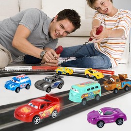 Car Toy Kids Racing Metal- 8Pcs Mini Die Cast Model Car Metal Racing Vehicles Children's Toy Vehicles Toys Small Vehicles Toys as Christmas Easter Birthday Children Gifts Boys Party Bags Fillers