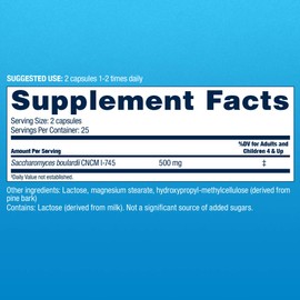 Florastor Daily Probiotic Supplement for Women and Men, Proven to Support Digestive Health, Saccharomyces Boulardii CNCM I-745 (50 Capsules)