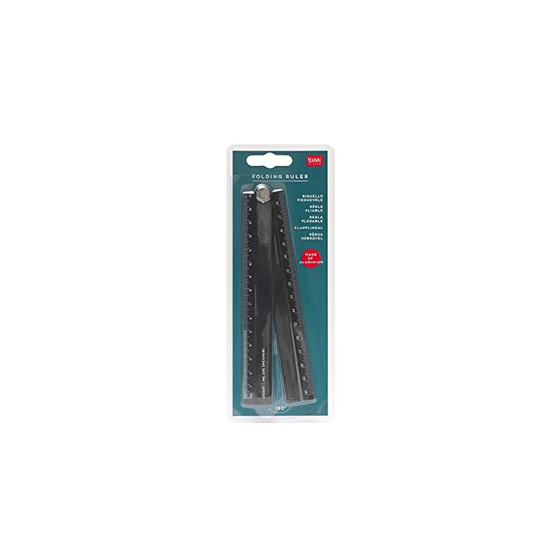 Legami - Folding Aluminium Ruler, Double Purpose: Measurement in Centimeters