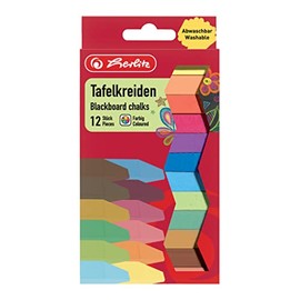 Herlitz Chalk, 12 Pieces in Hanging Pack, Assorted Colours