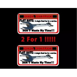 Unbranded/Generic 2 Diesel Mechanics FLAT RATE Decals 2x4 inches for Snap on tool box cart krl