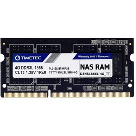 Timetec DDR3-1866L 4GB Replacement for Synology D3NS1866L-4G Non-ECC Unbuffered SODIMM DDR3L 1866Mhz PC3L-14900 1.35V Memory RAM (Compatible for DS620slim, DS218+, DS718+, DS918+, DS418play)