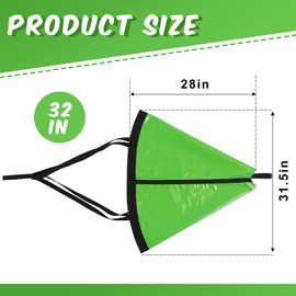 Tandefio 2 Pcs Marine Boat Parachute Sea Anchor Drift Sock for Fishing Boat 250d Nylon Trolling Fishing Drogue for Inflatable Sail Drift Anchor for Kayak Pontoon (32 Inch,Green)