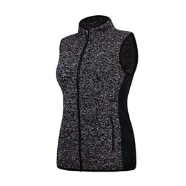 ANIVIVO Women Fleece Vest Sleeveless, Thermal Sweater Vest Fleece with Pockets, Women Golf Vest for Outerwear(Grey S)