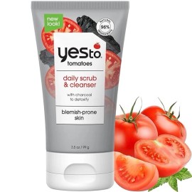 Yes To Tomatoes Clear Skin Detoxifying Charcoal Deep Cleansing Scrub 3.5 Oz,