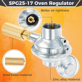 Teengse Oven Regulator, Replacement Propane Regulator Connector/Adapter for Outdoor Camp Oven, Pizza Oven