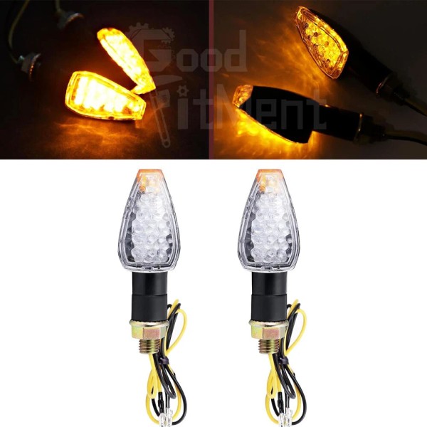 GOODFITMENT For Kawasaki ZX636 KLX250S KLR650 2Pcs Motorcycle LED Turn