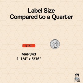 Doctor Stuff - File Folder Chart Labels, MAP343, Stat, Medical Chart Stickers, Fluorescent Red/Black, 1-1/4" x 5/16", 500 per Box