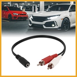 Partuto 3.5mm Female Stereo to 2 RCA Male AV Audio Aux Cable Cord Adapter Replacement