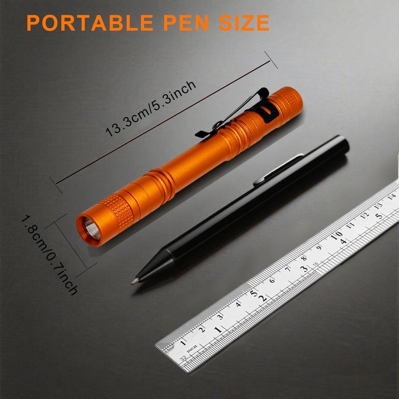 Pen Light Portable Pocket Flashlight with Clip,Waterproof Bright Small Flashlight