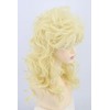 LeMarnia Women's Golden Yellow Fluffy Long Curly Wig Rock Singer