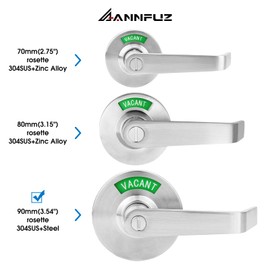 Vacant or in-Use Privacy Bathroom Door Lock with Handle,Occupied Bathroom Lever Lock with Large Indicator Sign,ANSI Grade 2 Commercial Door Handle,for Public Restrooms Office Hospital (Satin Nickel)