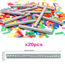 20 PCS Colorful Confetti Wands Handheld Confetti Flick Flutter Sticks Confetti for Gender Reveal Wedding Birthday Graduation Baby Shower Anniversary New Year's Party Supplies