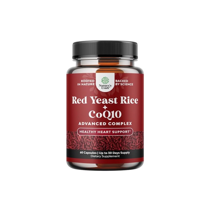 Natures Craft Suplemento de Arroz de Levadura Roja con Coq10: